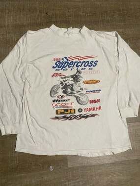 Vintage 2004 AMA Supercross Series 2-Sided Long Sleeve T-Shirt White